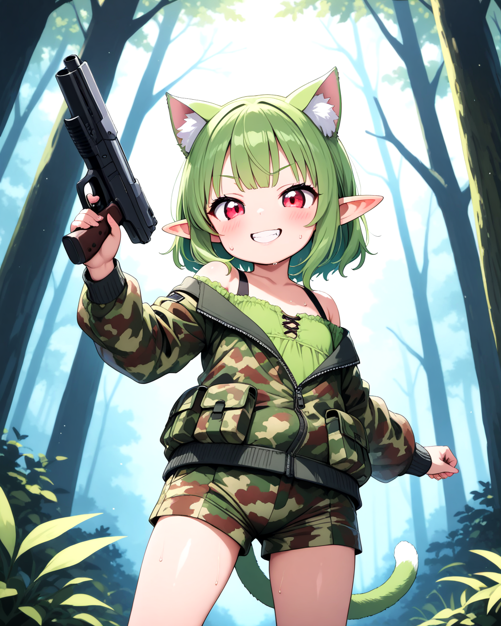 肩落としのケモミミエルフさんと普通のエルフさん