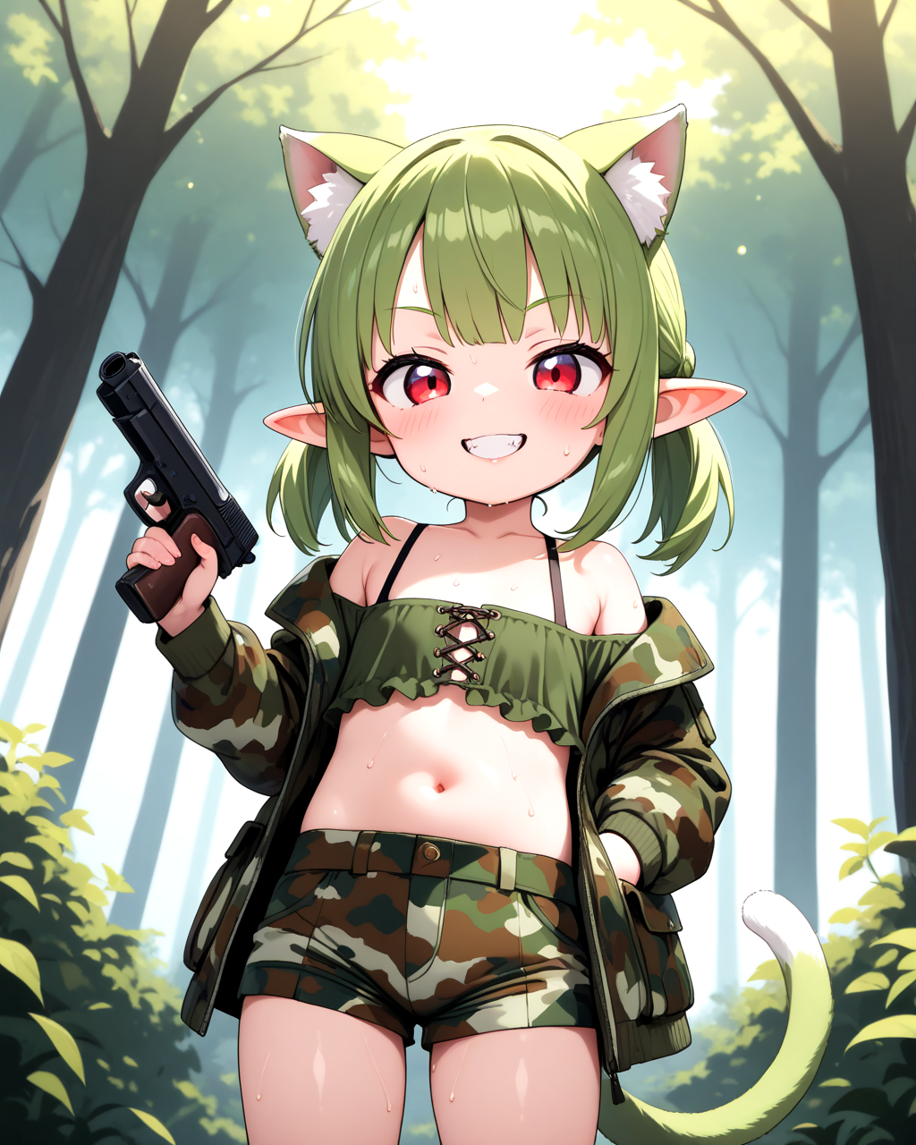 肩落としのケモミミエルフさんと普通のエルフさん