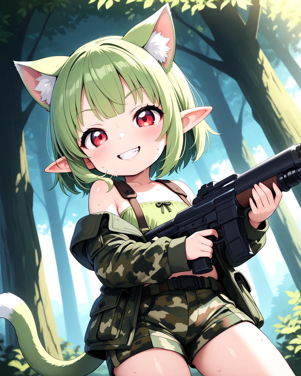 肩落としのケモミミエルフさんと普通のエルフさん