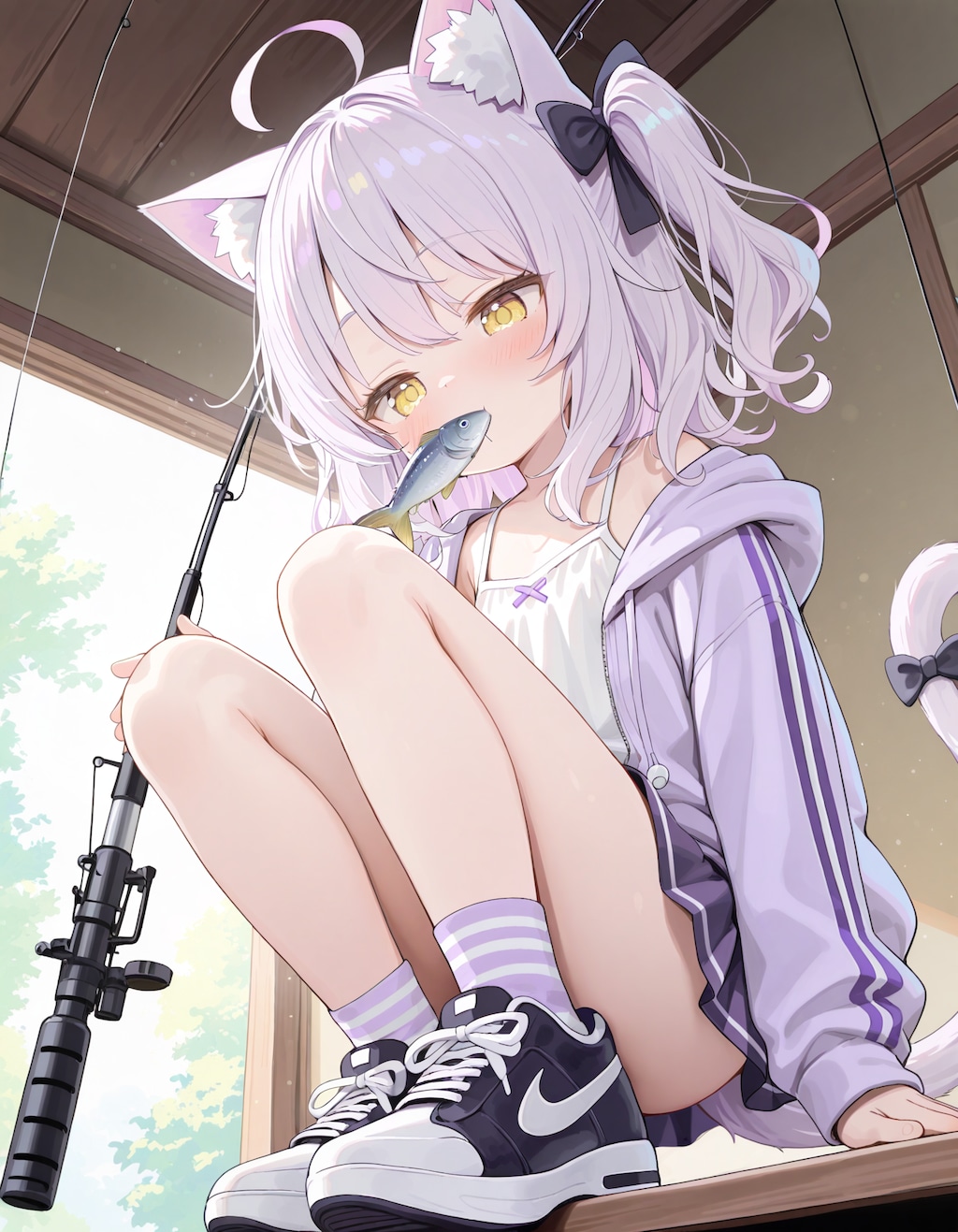 紫で縞々のねこちゃん