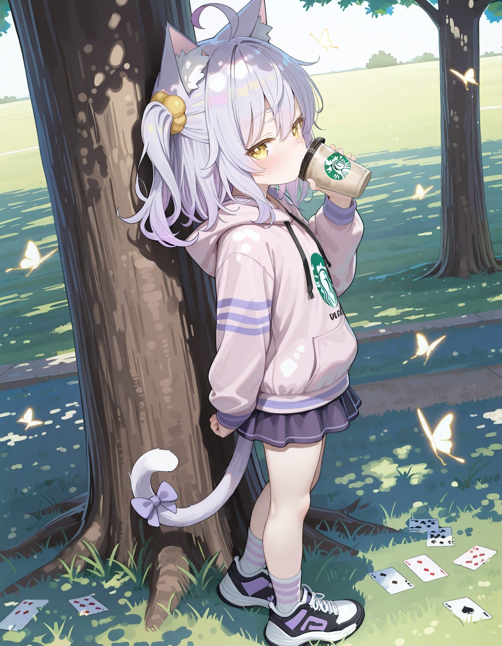 紫で縞々のねこちゃん