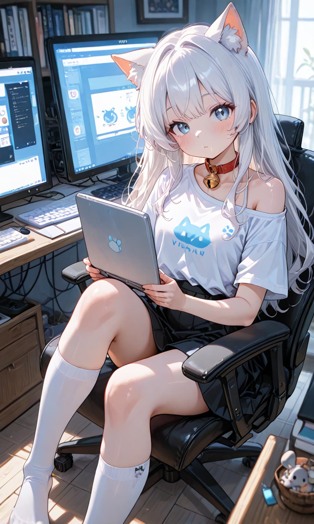 ケモ耳少女のパソコン部屋