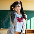 ツインテ爆弾・眞由香の制服撮影会！お小遣い全振り確定の神ポーズ✨ 2枚目