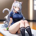 AURAで体育座り猫娘 4枚目