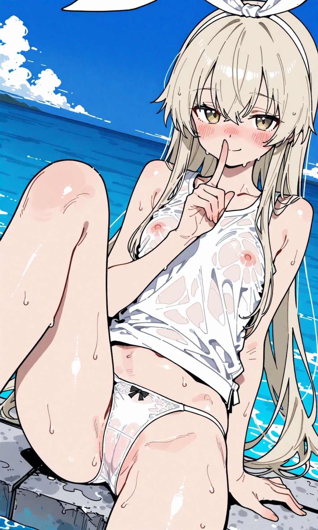 水着がなかったから下着で泳いじゃう島風
