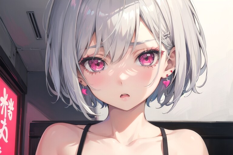 銀髪ボブ