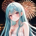砂浜で花火大会 2枚目