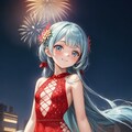 砂浜で花火大会 3枚目