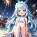 砂浜で花火大会 4枚目