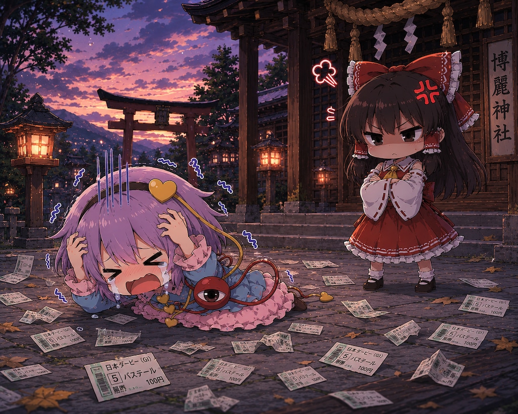 日本ダービーで負けてしまうさとりちゃん