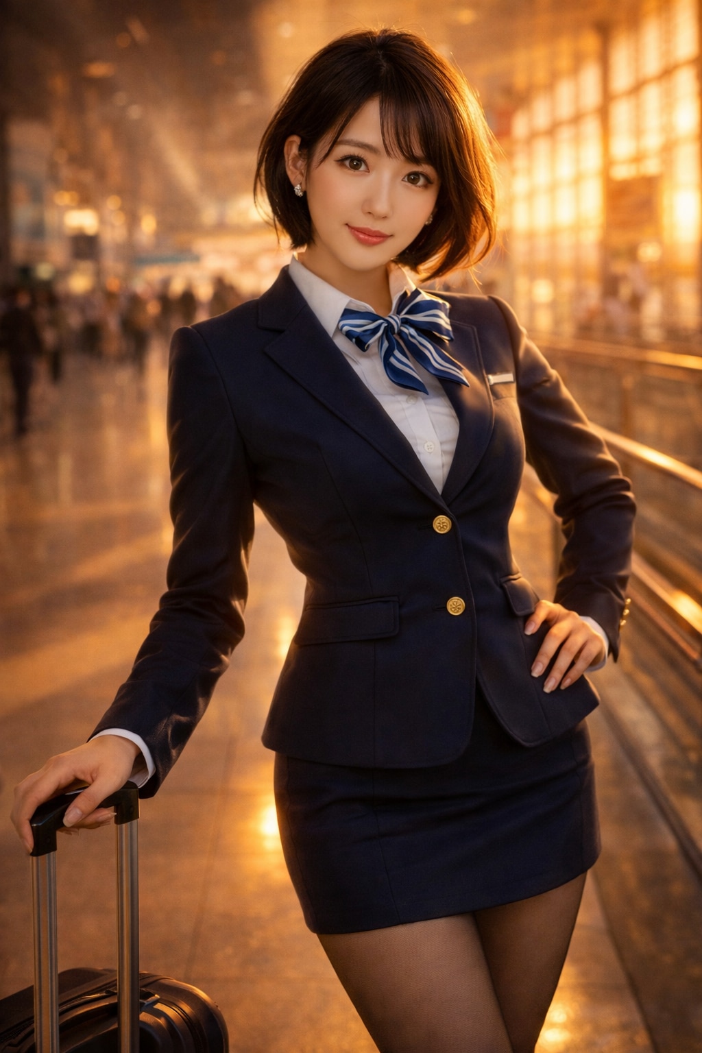 巨乳CAの露出#2