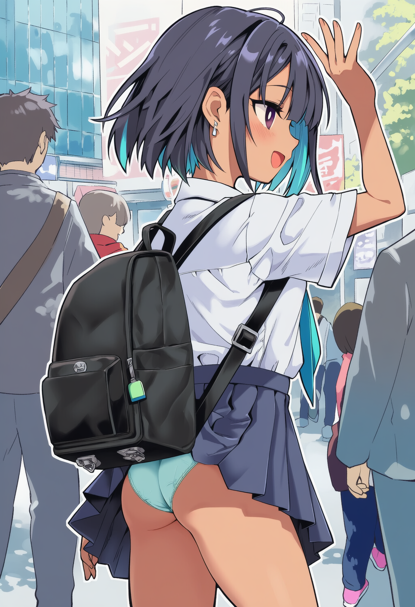 バッグに引っかかってスカートが捲れちゃうやつ