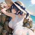 【夏コーデ】紺髪お姉さん2 2枚目