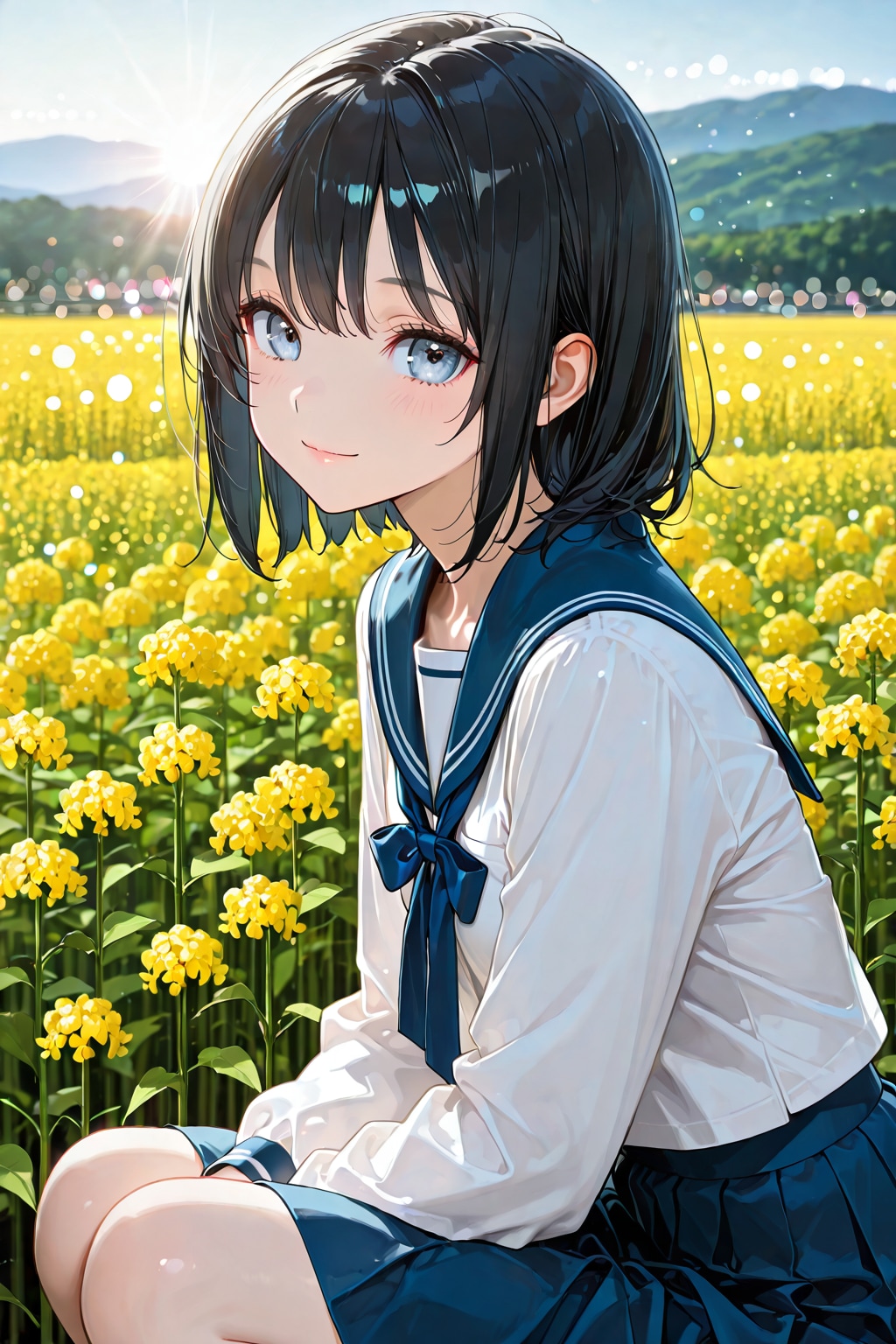 菜の花畑の少女(ECHIDNA)(5) | の人気AIイラスト・グラビア
