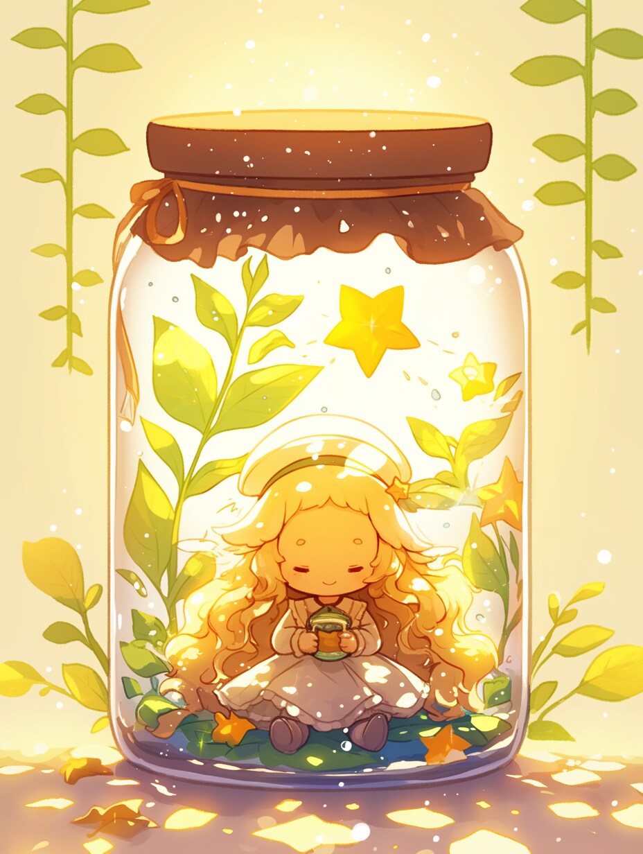 「瓶詰の少女」黄55 | の人気AIイラスト・グラビア