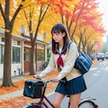 自転車通学　（秋） 6枚目