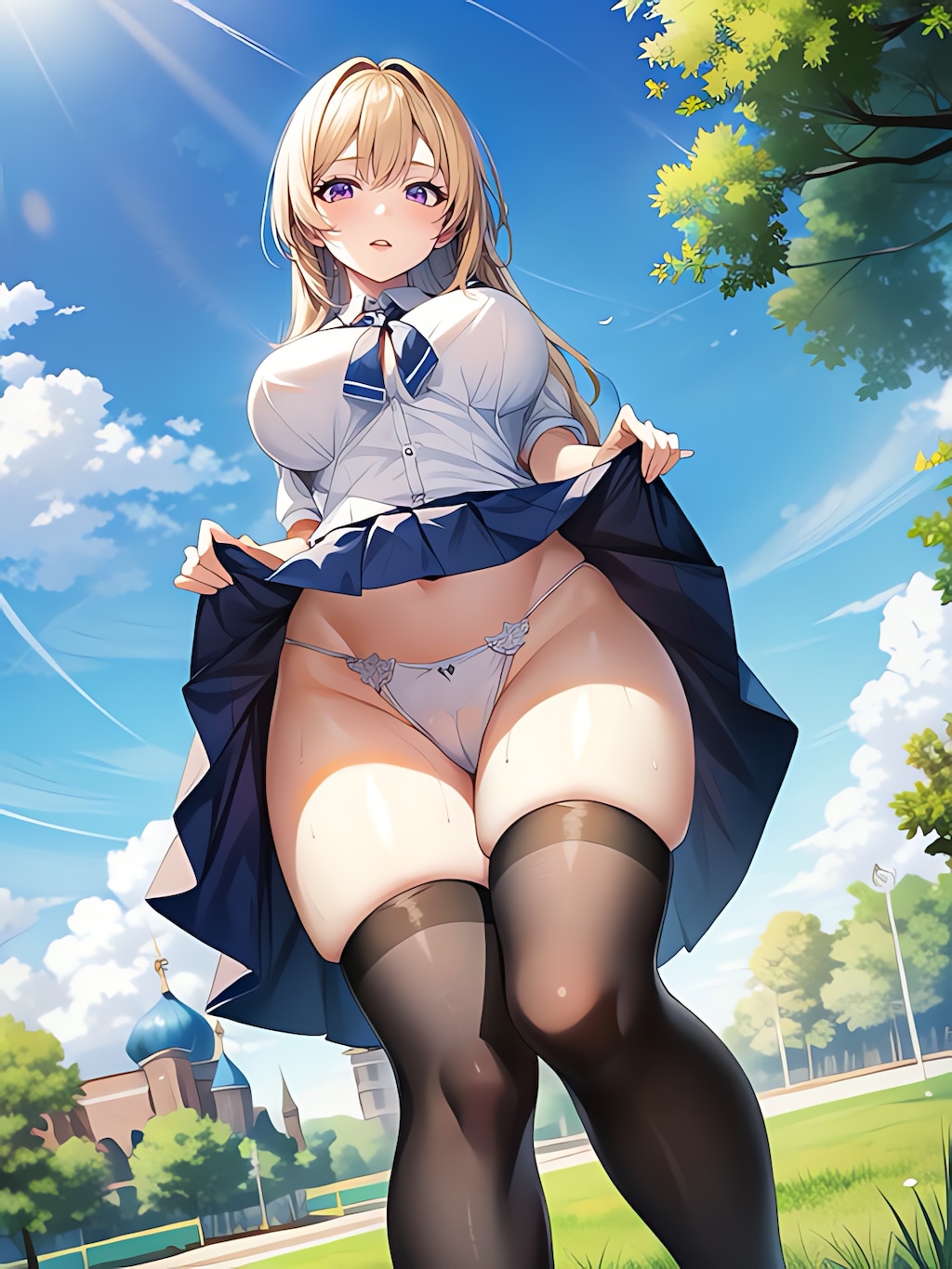 朝から大胆に
