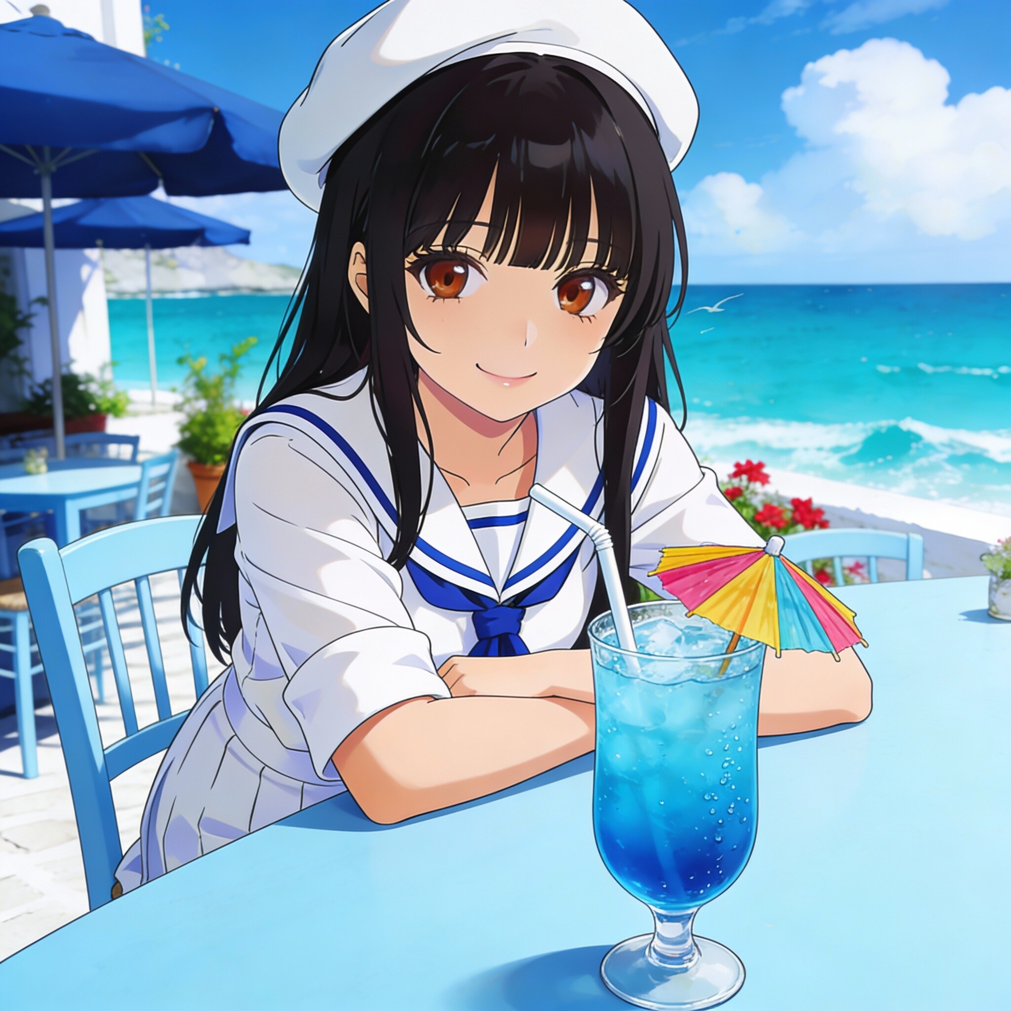 リゾートの少女