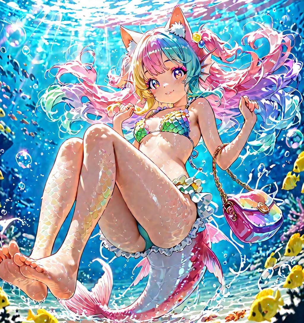 12枚）海中散歩の人魚さん