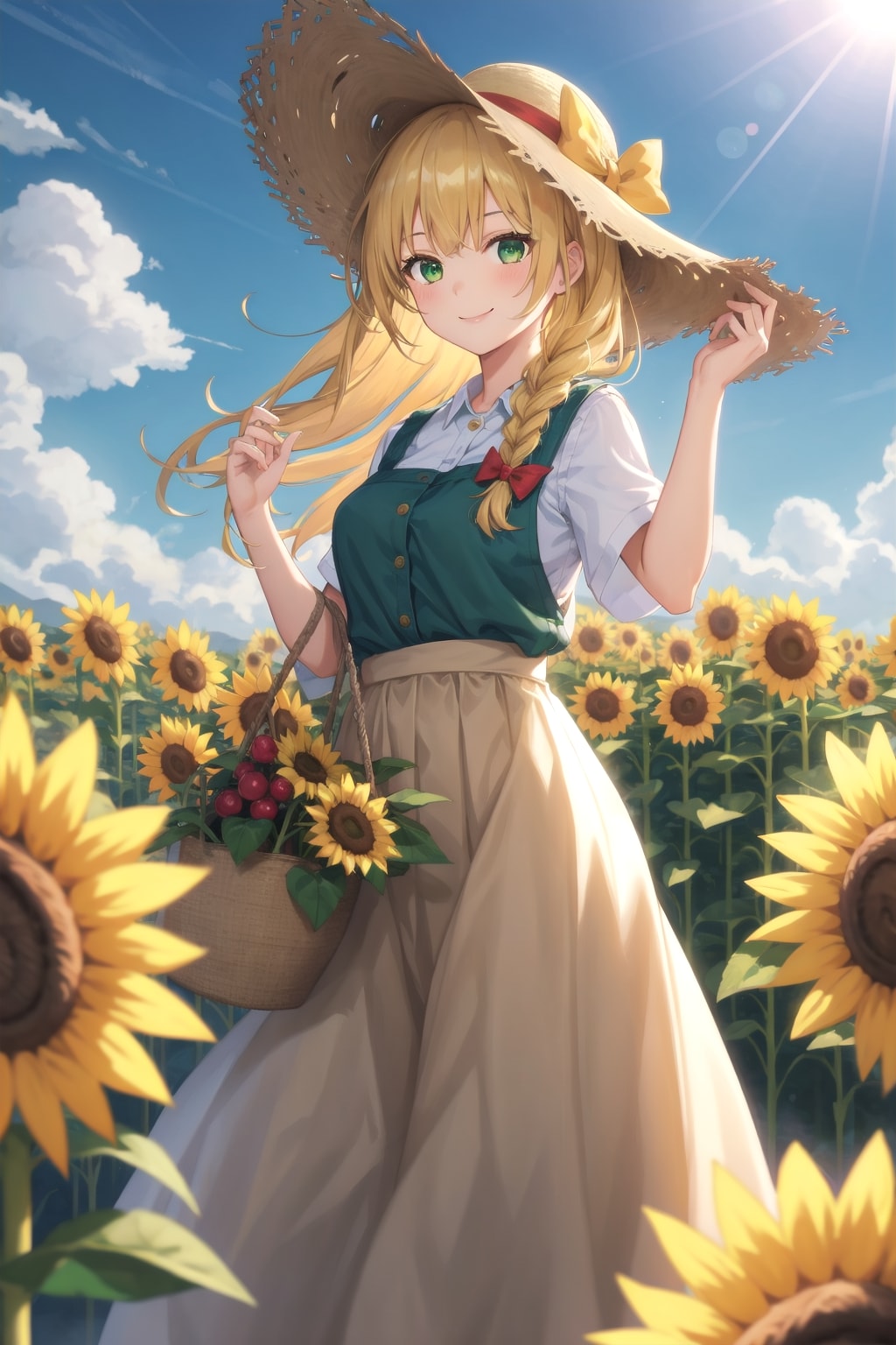 ひまわりに選ばれた少女 | の人気AIイラスト・グラビア