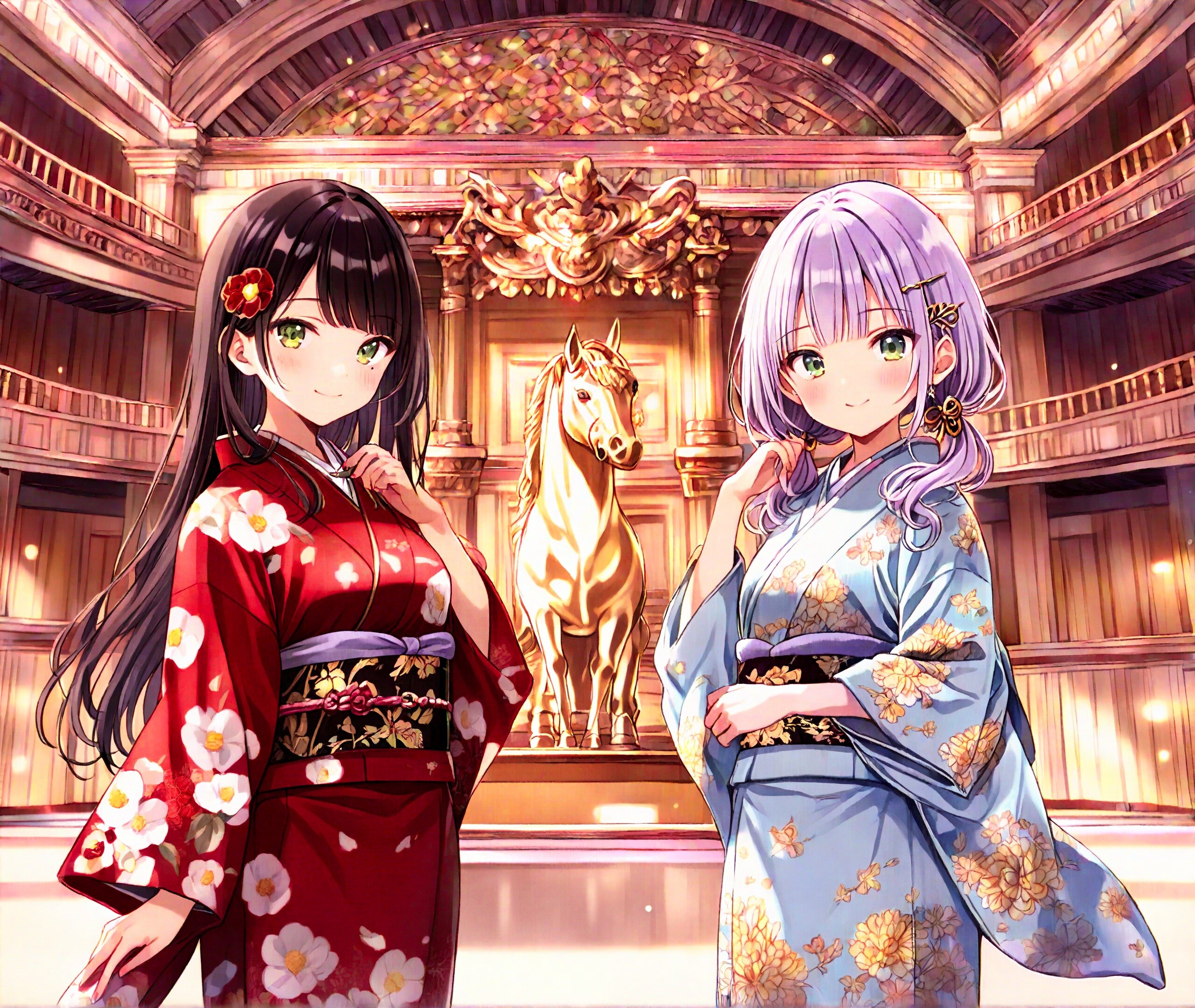 黄金の馬の像