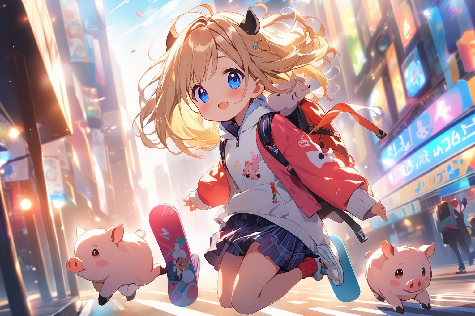 街中でスケボー | の人気AIイラスト・グラビア