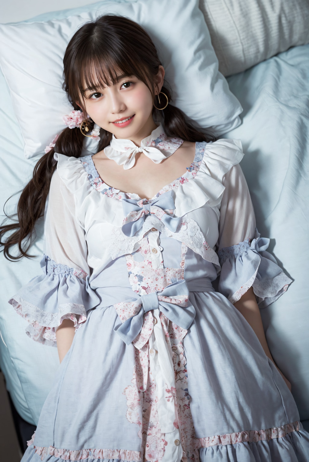 ベッドの上のロリィタファッション