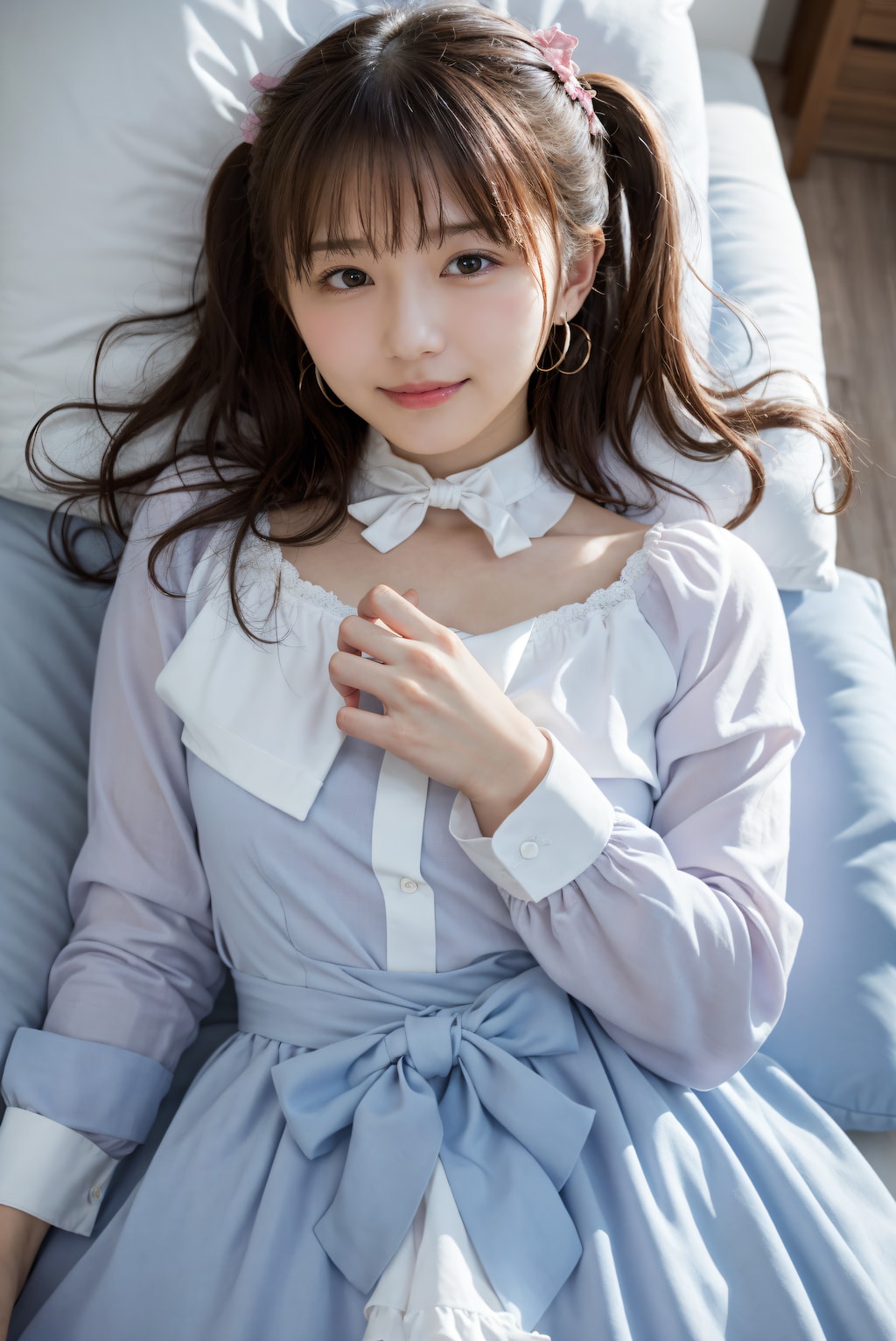 ベッドの上のロリィタファッション