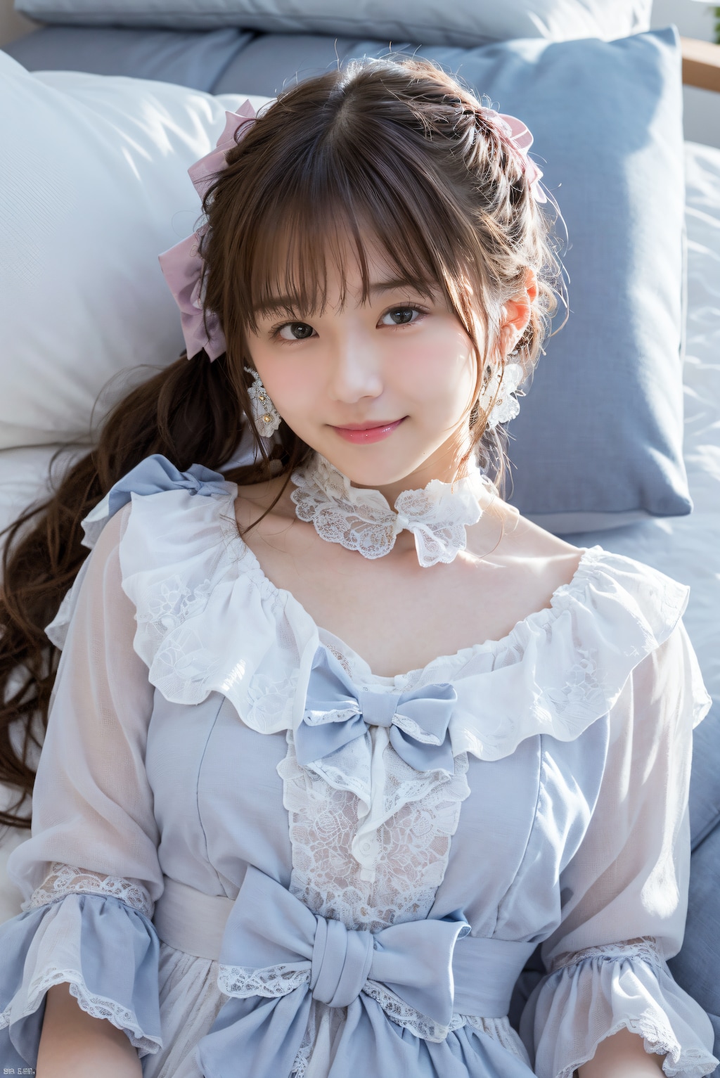 ベッドの上のロリィタファッション