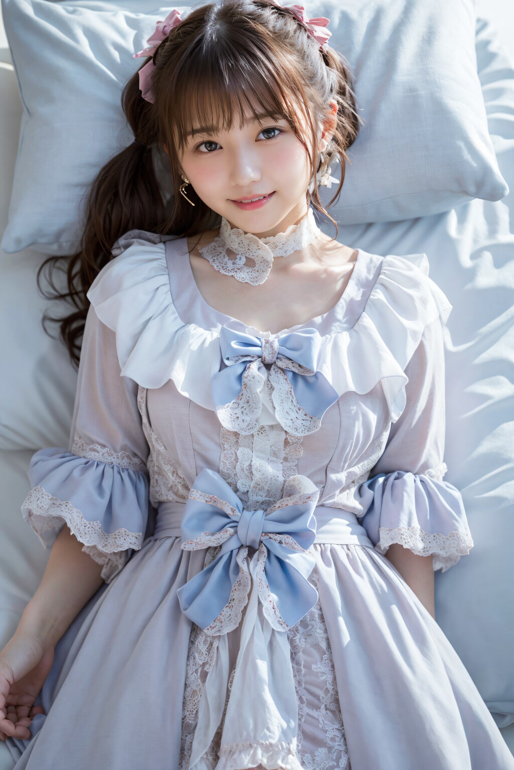 ベッドの上のロリィタファッション