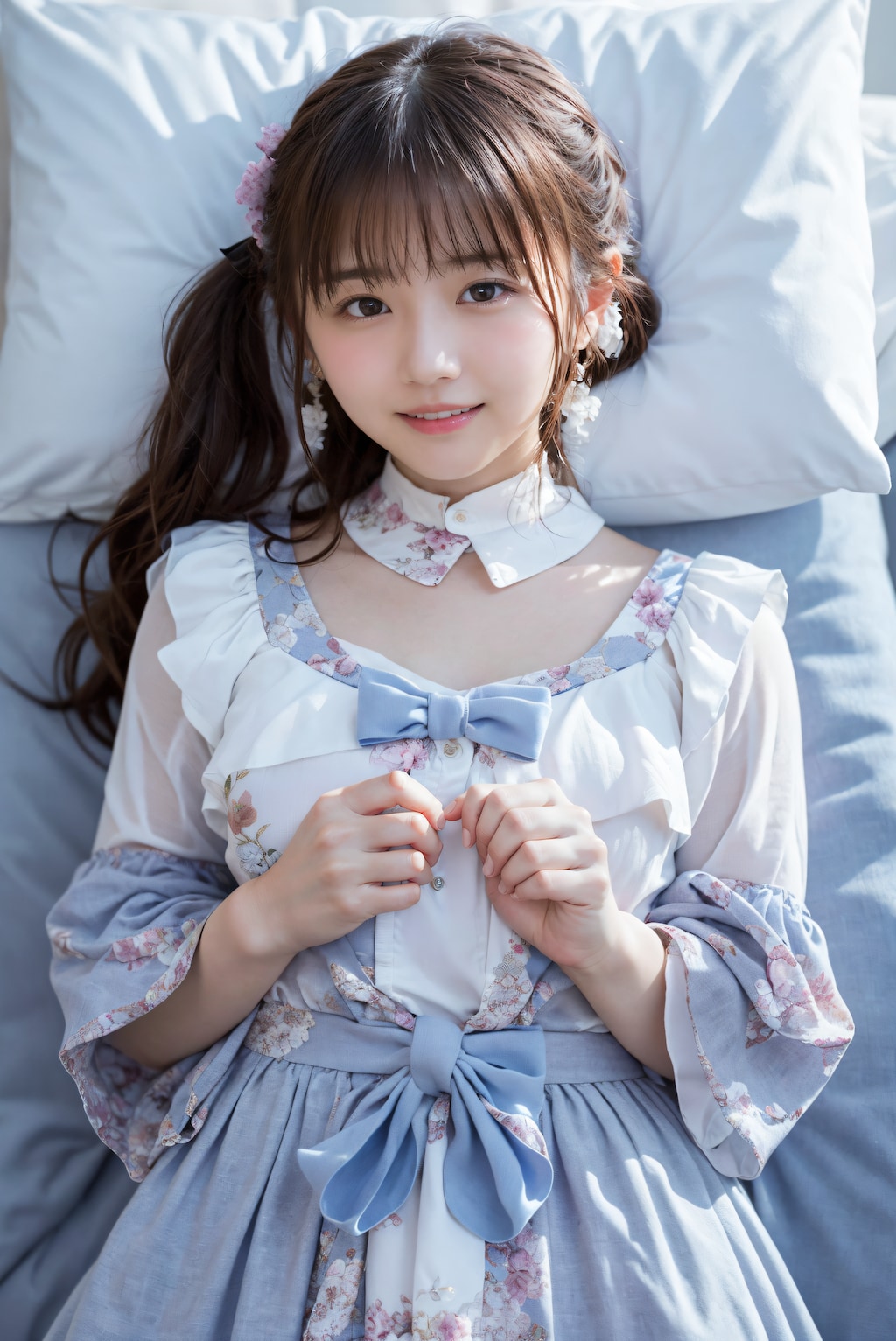 ベッドの上のロリィタファッション