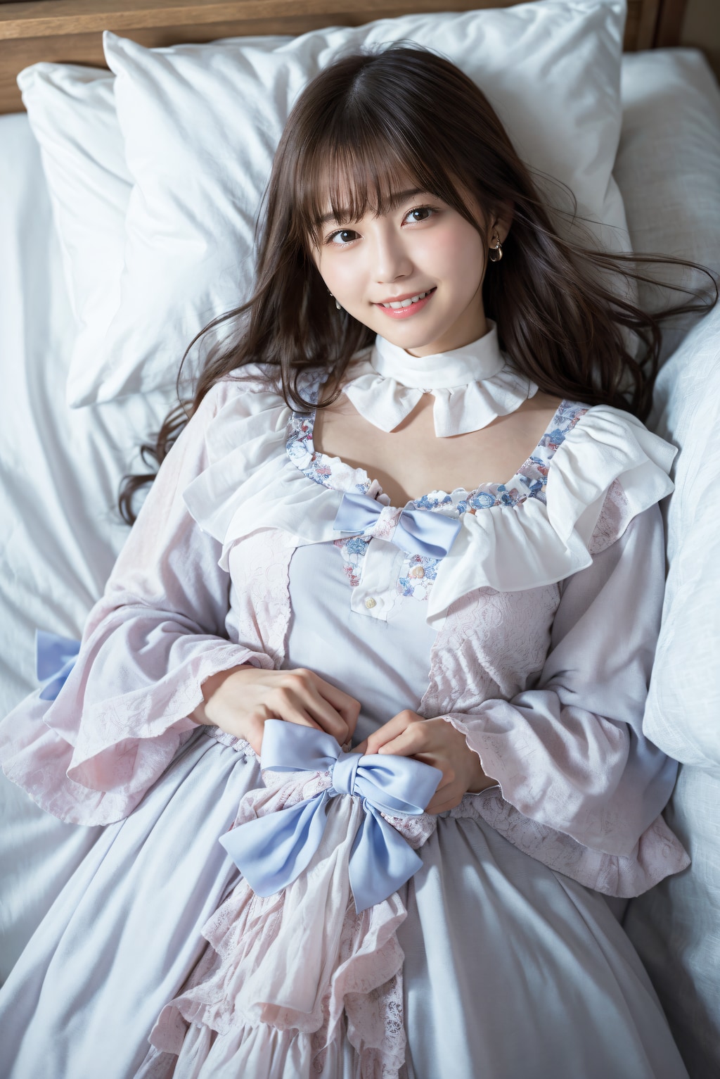 ベッドの上のロリィタファッション