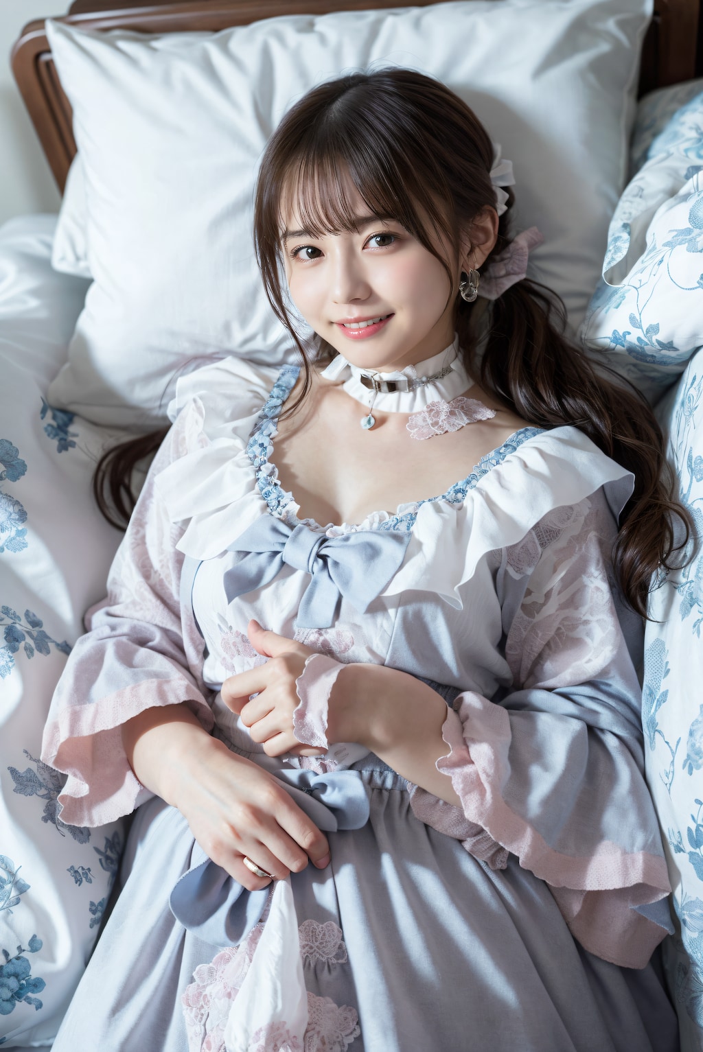 ベッドの上のロリィタファッション