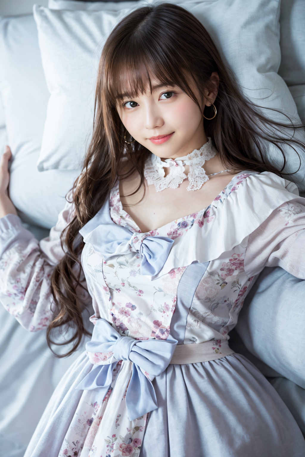 ベッドの上のロリィタファッション