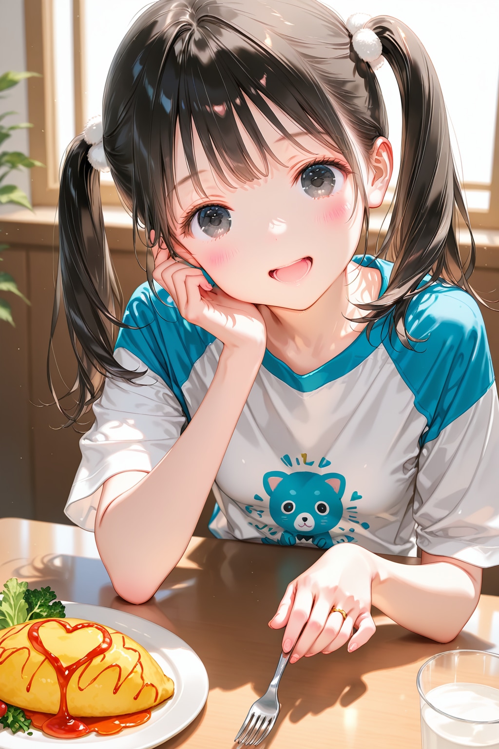 おはよ～♪今日はオムレツの日だから作ってみたよ〜♡
