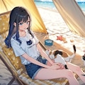 今回のキャンプは猫と海へ 2枚目