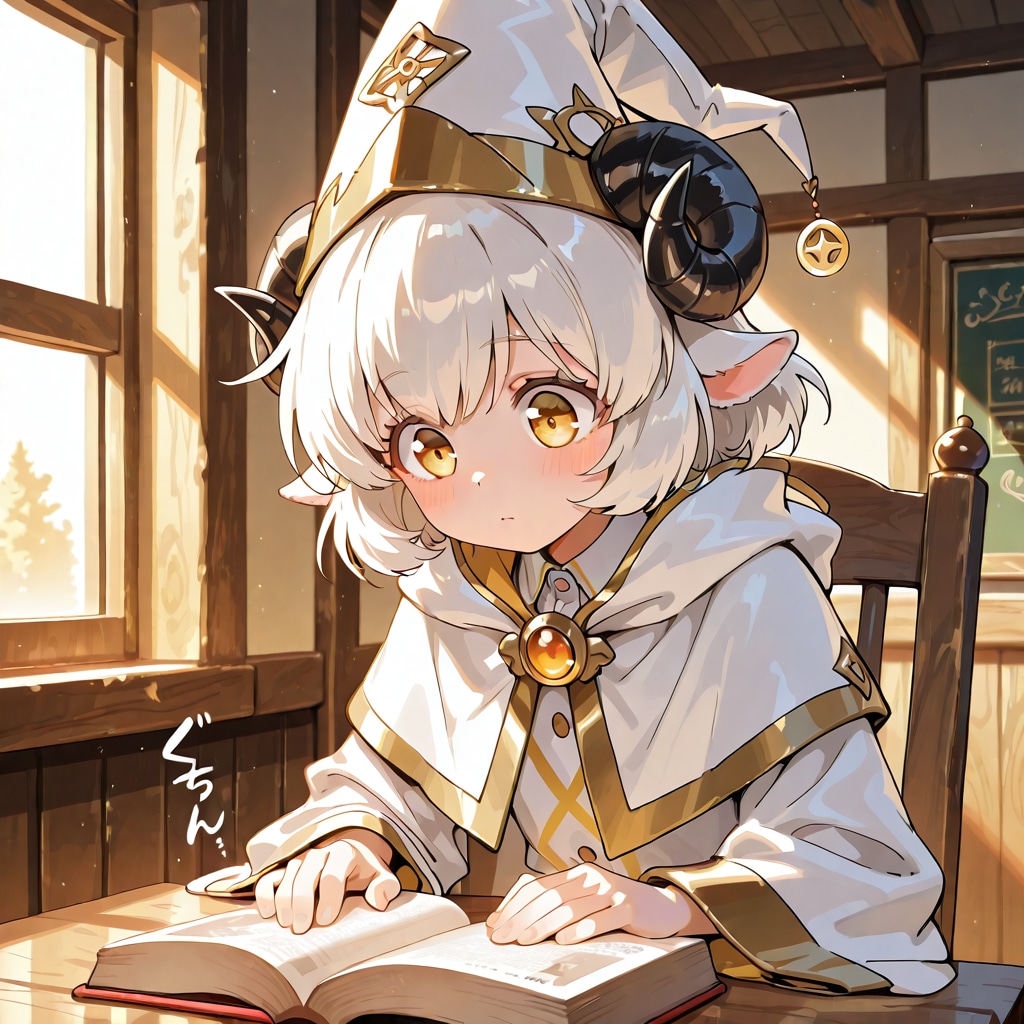 魔法大学で勉強するメイちゃん