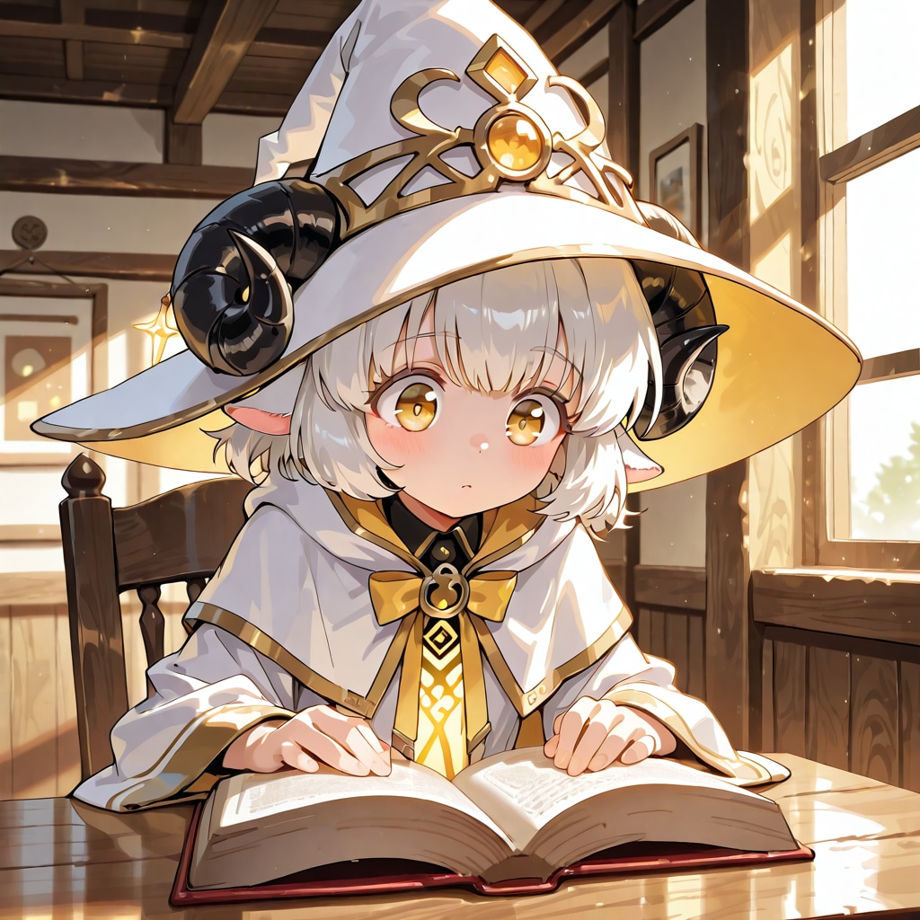 魔法大学で勉強するメイちゃん
