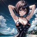 二次おっぱいポロリ299《ラテックス水着》 9枚目