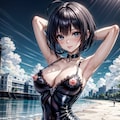 二次おっぱいポロリ299《ラテックス水着》 8枚目