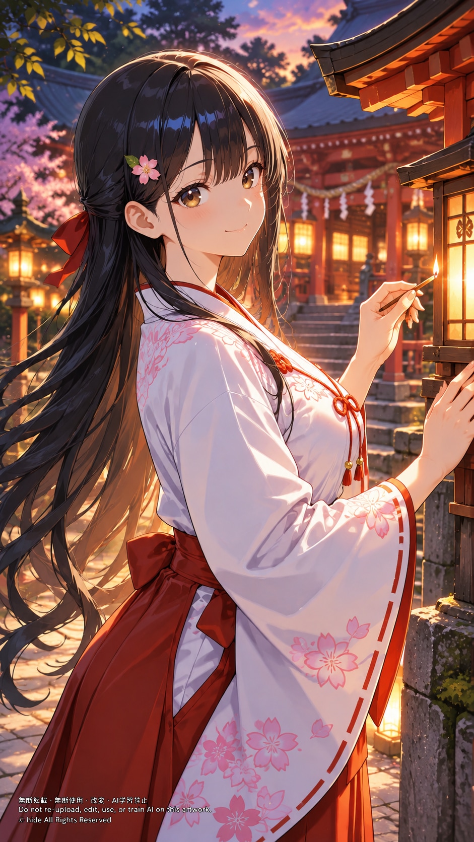 🏮 神楽さん、灯籠に火をともして | の人気AIイラスト・グラビア