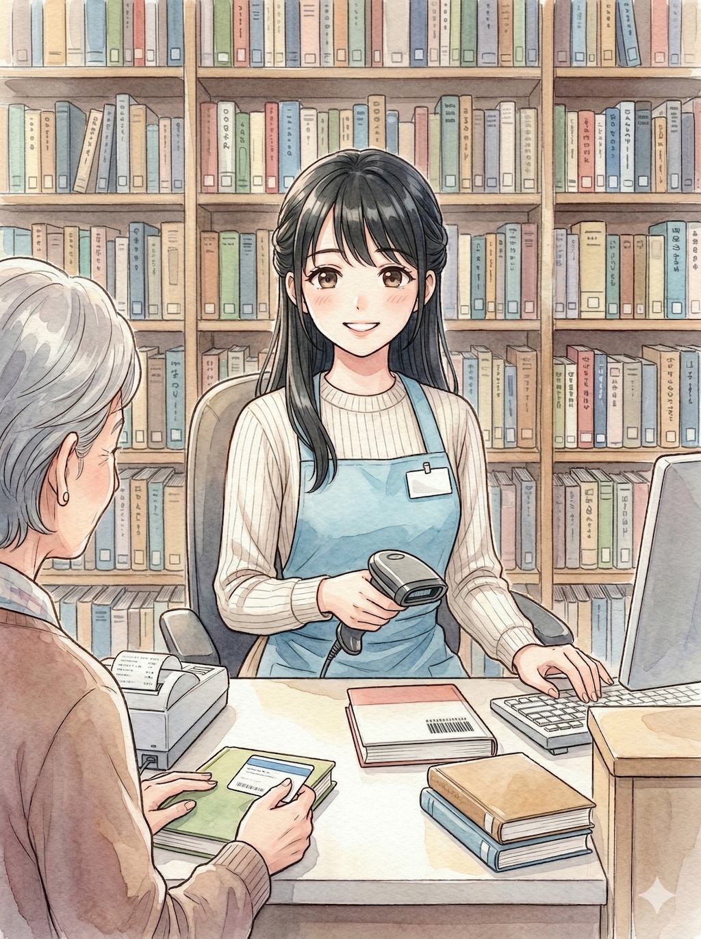 本屋の女性
