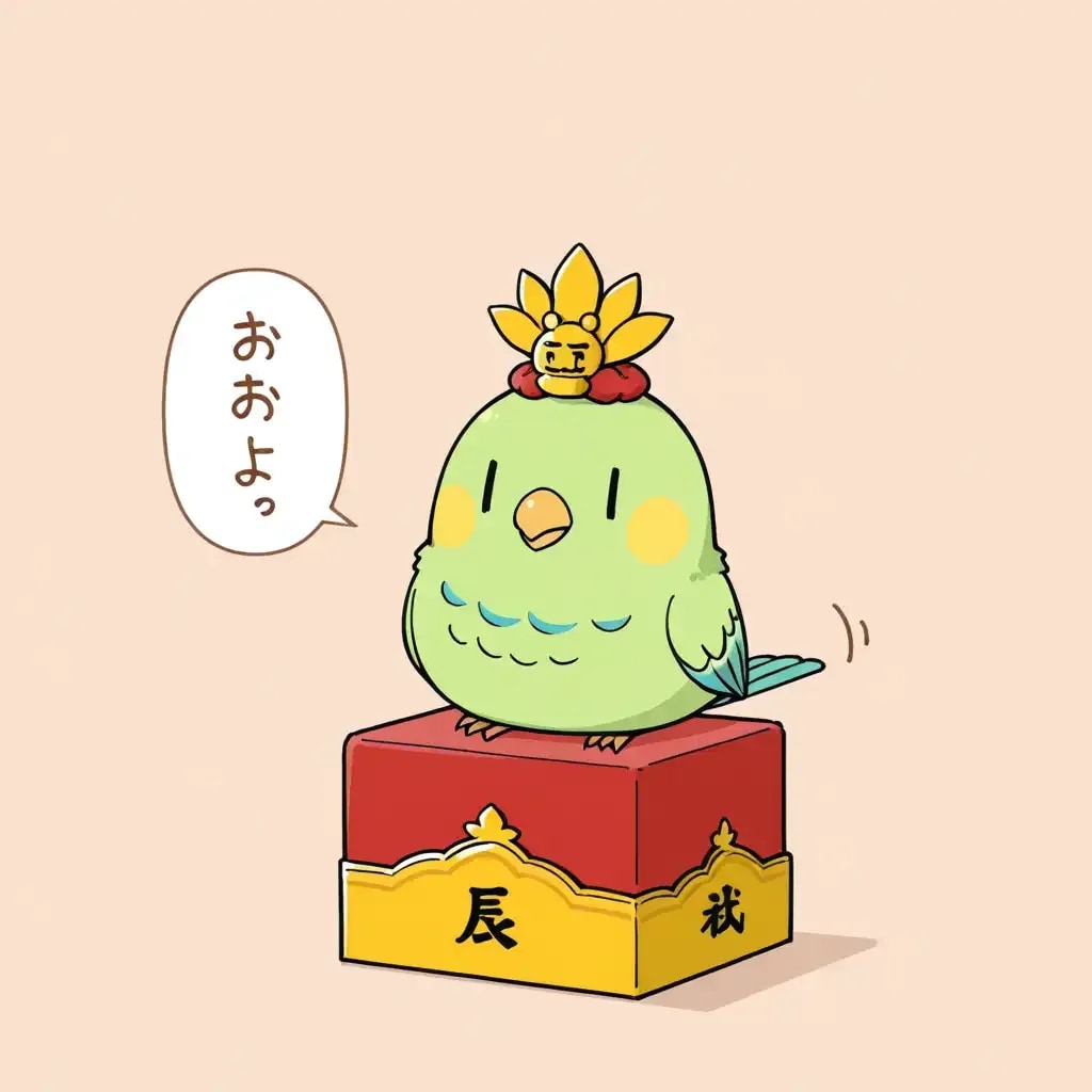 喋るインコ(ちょっと ひな祭り仕様)