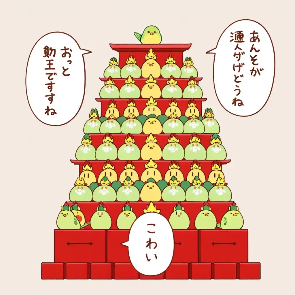 喋るインコ(ちょっと ひな祭り仕様)