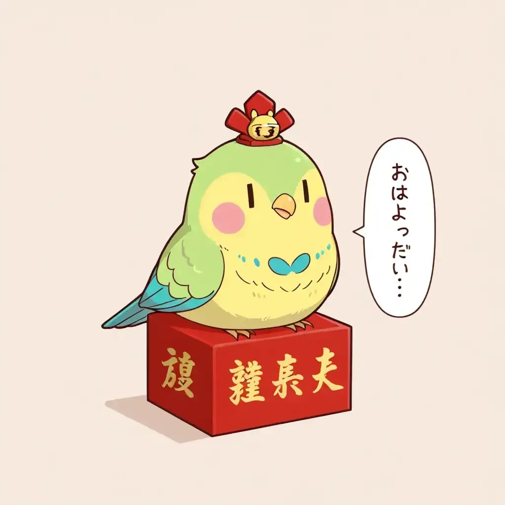 喋るインコ(ちょっと ひな祭り仕様)