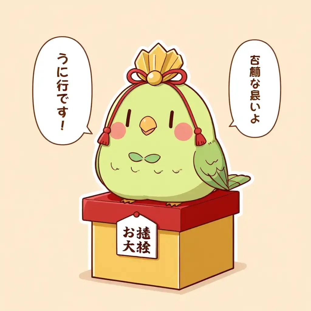 喋るインコ(ちょっと ひな祭り仕様)