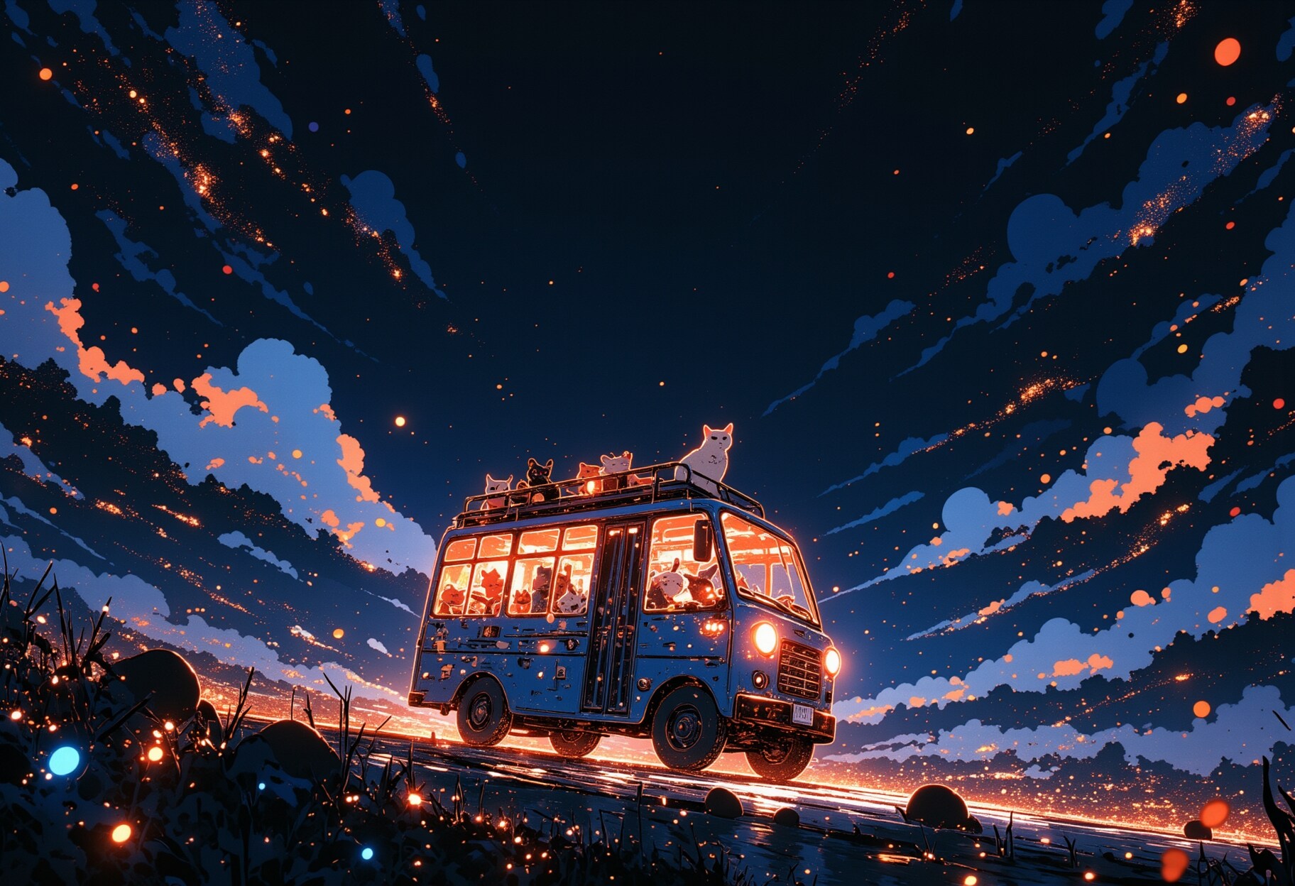 動物たちの夜行バス | の人気AIイラスト・グラビア