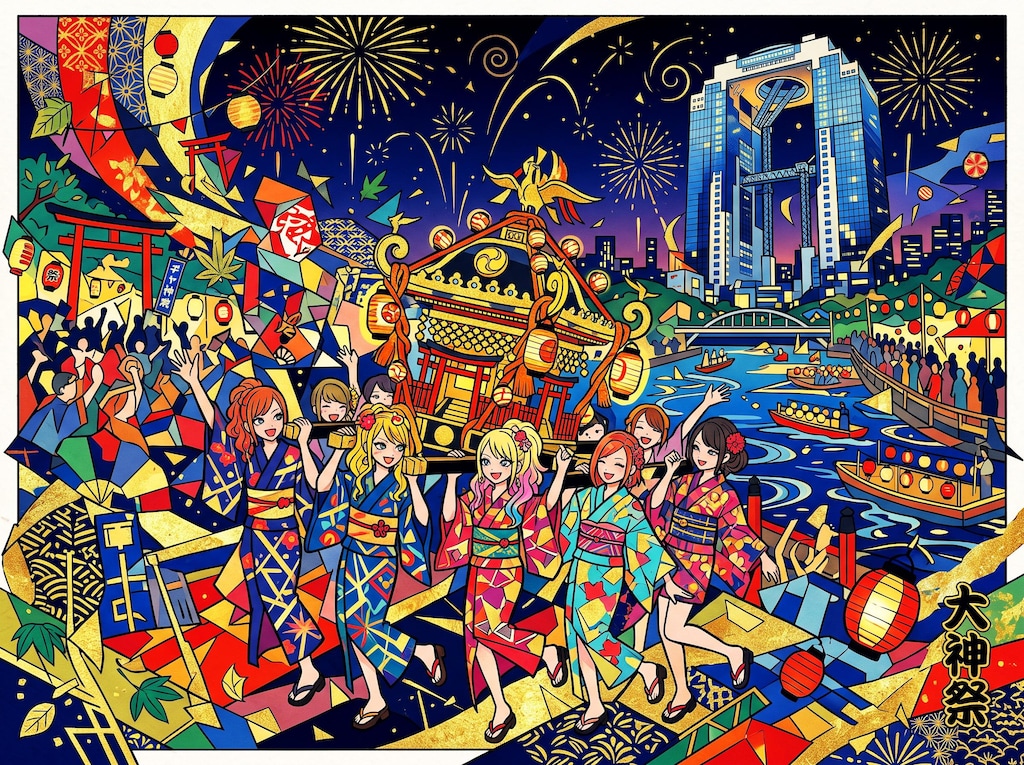 天神祭のギャル神輿