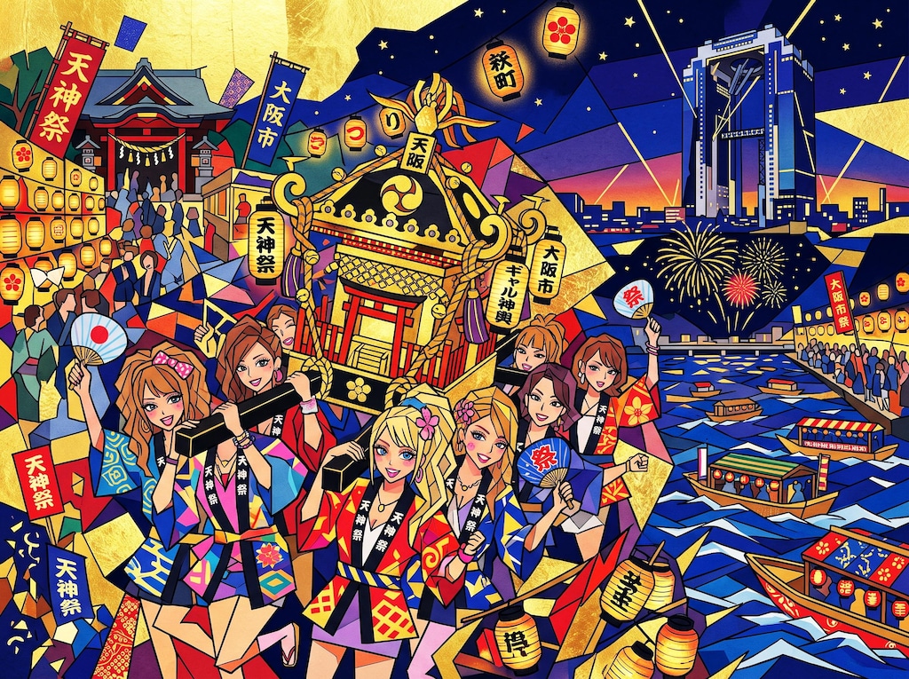 天神祭のギャル神輿