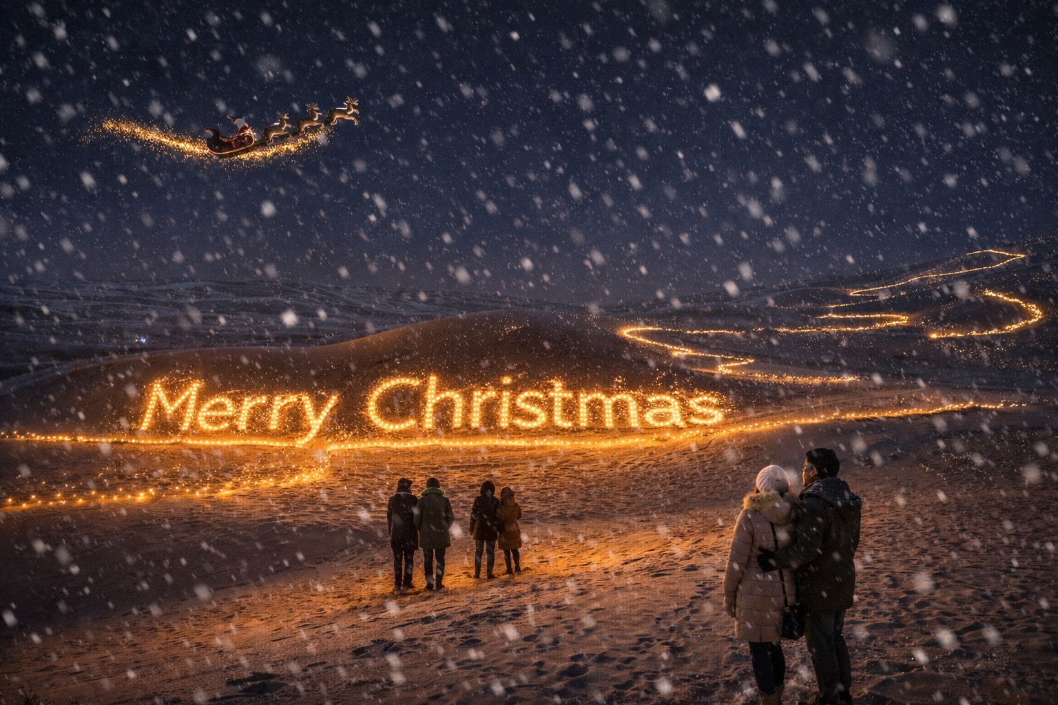 鳥取砂丘のクリスマスにもサンタがやって来た！ | の人気AIイラスト・グラビア